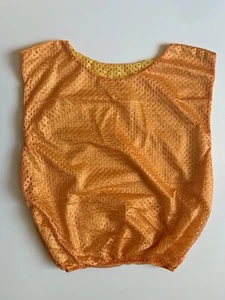 Gilet Scrimmage Giovanile Reversibile Nuovo 12 Giallo/Arancione - Foto 1 di 12