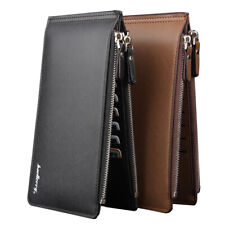 Baellerry Leather Bifold Zipper Wallet RFID Blocking Business Credit Card Holder