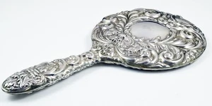 Bellissimo specchio argento con marchio di fabbrica stile vittoriano per uccellini e maschere design B & Co - Foto 1 di 5