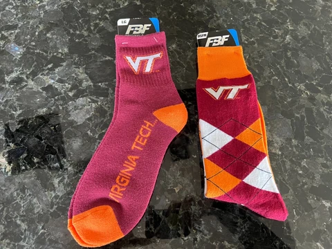 NWT Virginia Tech Socks (2 pairs) Men's Large Cover
