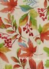 Vibrant Autumn Leaves Berries Acorns Vinyl Flannel Back Tablecloth 52X70 Oblong