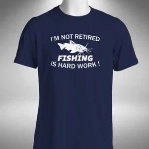 Retirement Fishing T-Shirt Funny Angler Baiter Carp Pike Fisherman Retired - Picture 1 of 6