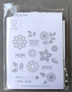 Doodlie-Do Rubber Stamps Dies Framelets Flowers Leaf Leaves Plants Greetings - Picture 1 of 2