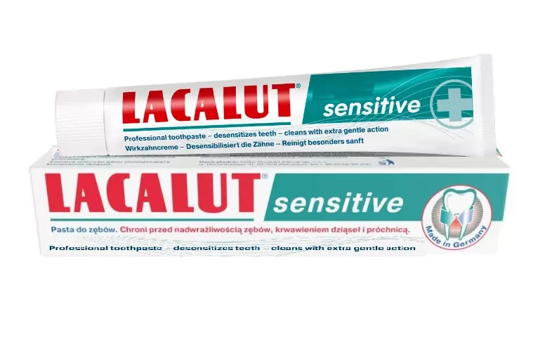 DR. THEISS NATURWAREN LACALUT SENSITIVE ZAHNPASTA FÜR EMPFINDLICHE ZÄHNE GEGEN KARIES UND ZAHNFLEISCHBLUTEND