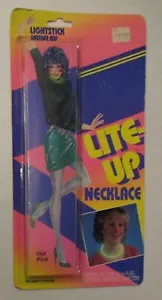Vintage 1980's Lightstick Jewelry Hot Pink Lite-Up Necklace NEW IN PACK Retro - Picture 1 of 9