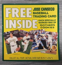 Jose Canseco Signed Autographed Mothers Cookies Cards Ad Display 1989 ~ 18x18