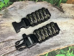 20 22 mm Green Camo Adjustable Survival Paracord Watch Band Fits 7"- 8" Wrists - Picture 1 of 6