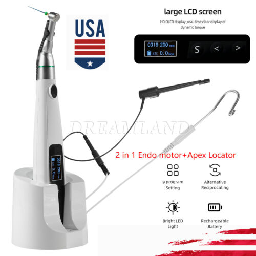 2 in 1 Wireless Dental Endo Motor Reciprocating with Built in Apex Locator
