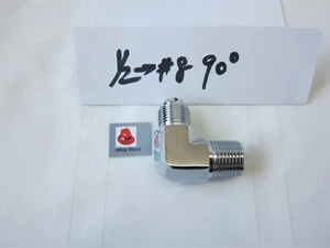 Lowrider Hydraulics 1/2" Male NPT pipe to #8 jic elbow, Chrome, 1 unit - Imagen 1 de 8