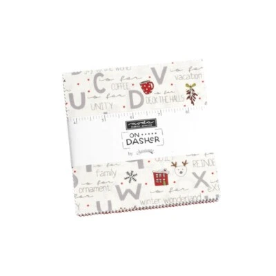 MODA Charm Pack- On Dasher- Contains 42  pieces measuring 5" squares - Image 1 of 2