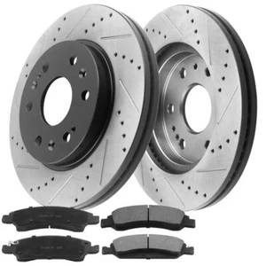 Front Rotors Ceramic Pads Fit Escalade Silverado Tahoe Savana Sierra Suburban B8 - Foto 1 di 4