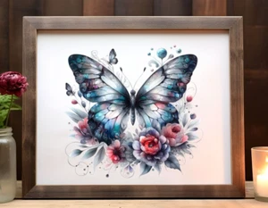 Butterfly Wall Art Print, Colorful Butterfly Print, Wall Art Decor Print - Picture 1 of 2