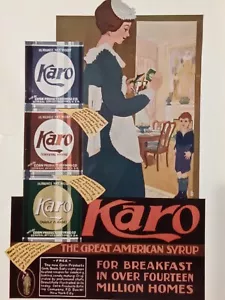 Stampa Karo 1919 Pubblicità Sciroppo di Mais IL GRANDE SCIROPPO AMERICANO Full Color Boy - Foto 1 di 2