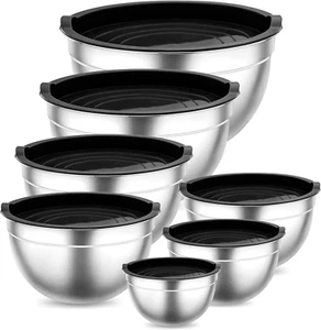 Rührschüssel Set, Edelstahl Schüssel Salatschüssel 7Er Set Mit Luftdichtem Decke - Bild 1 von 7