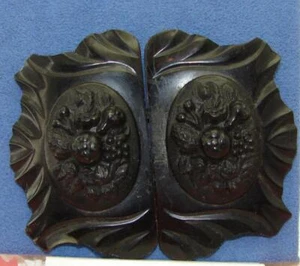 Fibbia Flora Alzata Vintage Nera Dura Plastica Dura - Foto 1 di 2
