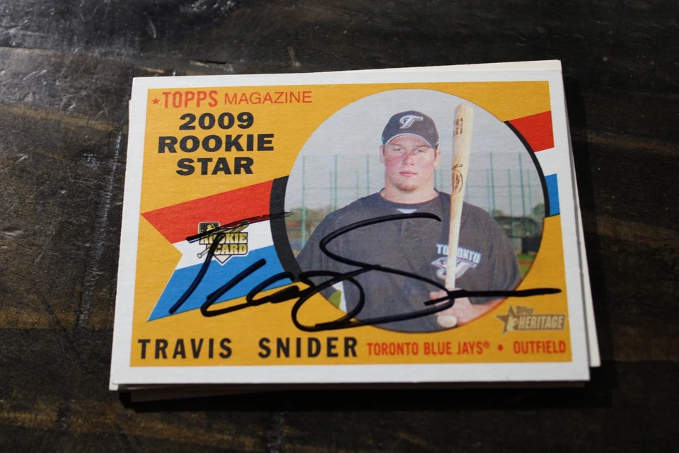 TRAVIS SNIDER R  TORONTO BLUE JAYS  AUTOGRAPHED CARD   - Image 1 of 1