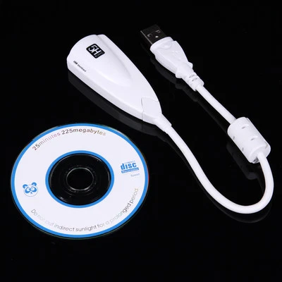 White Sound Card USB 2.0 5H V2 Virtual 7.1 Channel Desktop Notebook PC Voice Hot - Image 1 of 4