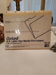 Oxford 1/5 Cut A-Z Top Tab Indexed File Folders - Letter, Manila (25/Set) - Picture 1 of 2