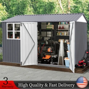 8x10ft Outdoor Storage Shed Heavy Duty Storage House w/ 6 Vents & Lockable Door - Picture 1 of 12