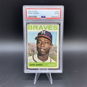 1964 Topps Baseball - Hank Aaron #300 - Milwaukee Braves HOF PSA 2