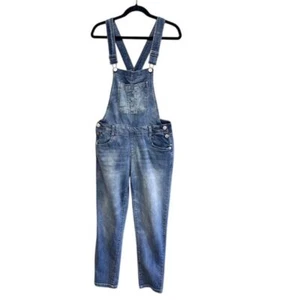 Wallflower Bib Overalls Denim Blue Stretch Adjustable Straps Pockets Size Large - Picture 1 of 12