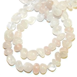 NG2636 Quarzo Rosa Piccolo 5mm - 8mm Ciottolo Lucido Pietra Preziosa Naturale Perline 15" - Foto 1 di 2