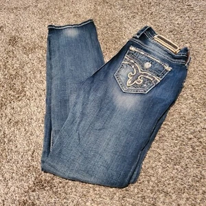 Rock Revival Andrea Easy Straight Distressed Jeans 30 - Picture 1 of 5