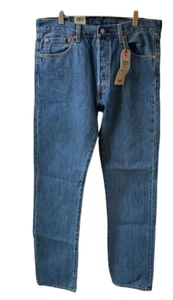 Levi’s 501 Original Mens Jeans 34 x 36 Blue Denim Straight Leg NWT - Picture 1 of 11