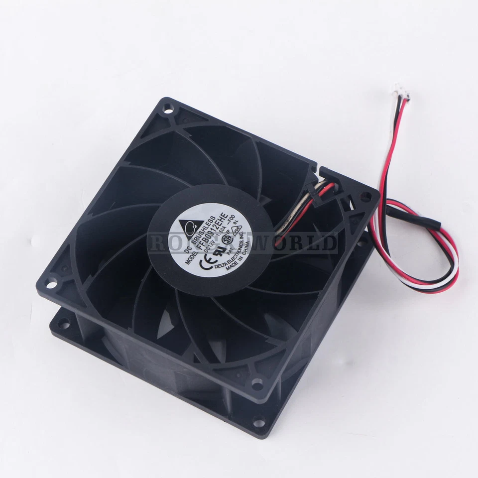 1PC Delta High Airflow Fan FFB0912EHE 92x92x38mm 92mm 9038 12V 1.5A 3wire New - Image 1 of 1