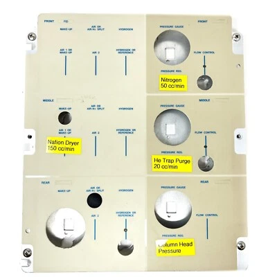 Panel de control de flujo del sistema de cromatografía de gases Varian CP-3800 Foto 1 de 4