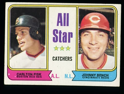 1974 Topps #331 Carlton Fisk/Johnny Bench AS VG or Better Foto 1 de 2