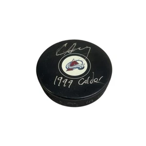 CHRIS DRURY Signed Colorado Avalanche Puck - 1999 Calder (Exact Photo) - 00296 - Picture 1 of 2