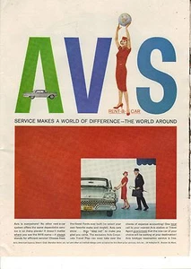 Original 1959 Avis Rent-a-Car Magazin Anzeige - Bild 1 von 1