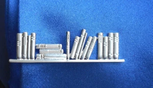 Krawattennadel Buchregal Bücher 5,8 cm silbern matt - tiebar bookshelf NM0102 +b - Bild 1 von 12