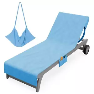 Vinsani Sun Lounger Beach Towel Carry Pockets Compact Soft Microfibre Quick Dry - Picture 1 of 73