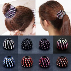 Bird Nest Ball Hair Clip Claw Crystal Rhinestone Clamps Buckle Ponytail Holder. - Foto 1 di 57