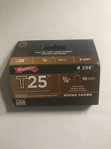 ARROW T25 3/8" #256 ROUND CROWN STAPLES 1000/COUNT - Picture 1 of 1