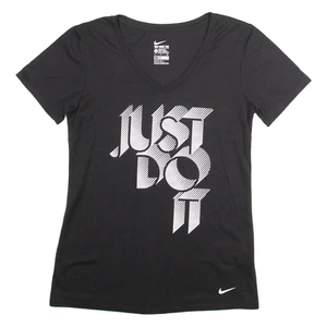 NIKE Dri-Fit Damen T-Shirt schwarz V-Ausschnitt S - Bild 1 von 6