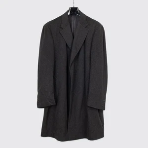 Canali Cashmere-Wool Overcoat Size EU62 Men Charcoal Gray Lined - Picture 1 of 5