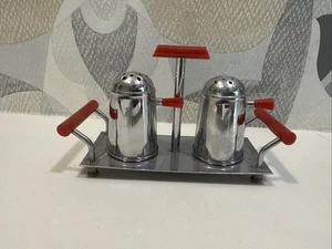 Vintage, Occupied Japan, Miniture Coffee Pot, Salt And Pepper Shakers W/server - Picture 1 of 7