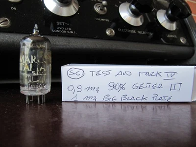 ECC83 12AX7  Marconi   Square Getter  big Black  plate  used Foto 1 de 4