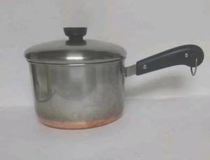 Revere Ware 3 Qt Copper Bottom Sauce Pot Pre-1968 & Lid - Picture 1 of 9