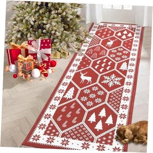 Christmas Rug Runner Rug 2x6 Washable Rug Non Slip Kitchen Rugs Modern - Picture 1 of 8