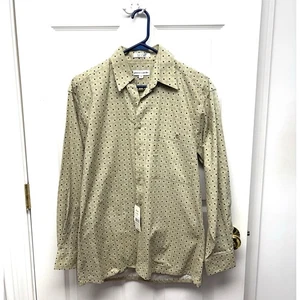 Pierre Cardin Men's Button Down Shirt, NWT, Beige and Black Pattern, Size S - Picture 1 of 4