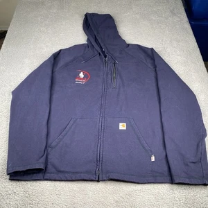 Carhartt Force FR Hoodie Mens 3XLT Blue Flame Resistant Full Zip Workwear - Picture 1 of 17