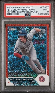 2023 Topps Chrome Red Mini Diamond #PDC97 Pete Crow-Armstrong /5 RC PSA 9 - Picture 1 of 2
