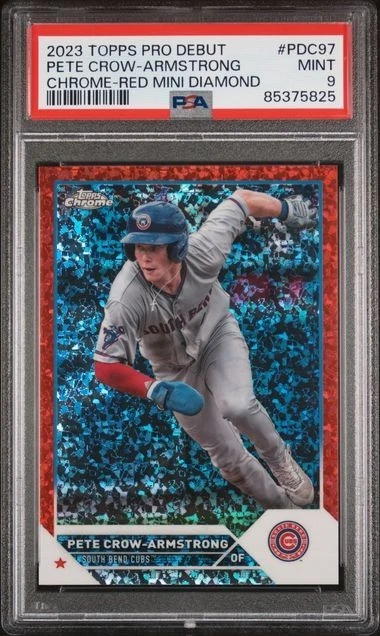 2023 Topps Chrome Red Mini Diamond #PDC97 Pete Crow-Armstrong /5 RC PSA 9 - Image 1 of 2