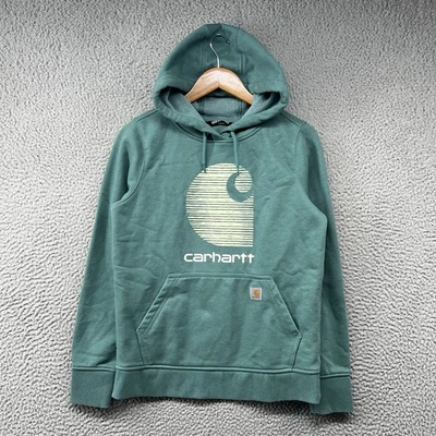 Carhartt Hoodie Womens Small 4 6 Blue Rain Defender Sweatshirt Jacket Sweater - Image 1 of 4