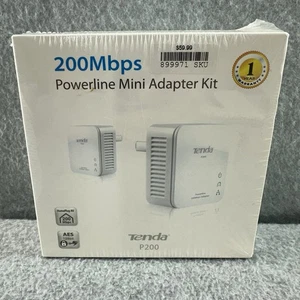Tenda P200 Powerline Mini Kit Adattatore fino a 200Mbps AES 128 Bit Nuovo Sigillato - Foto 1 di 7