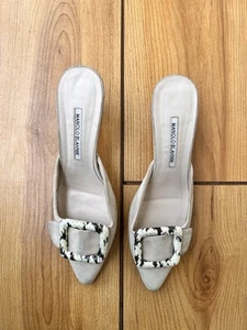  Maysale Heels Manolo Blahnik In Grey Size 37 EU|6.5 US|4.5 UK - Picture 1 of 5